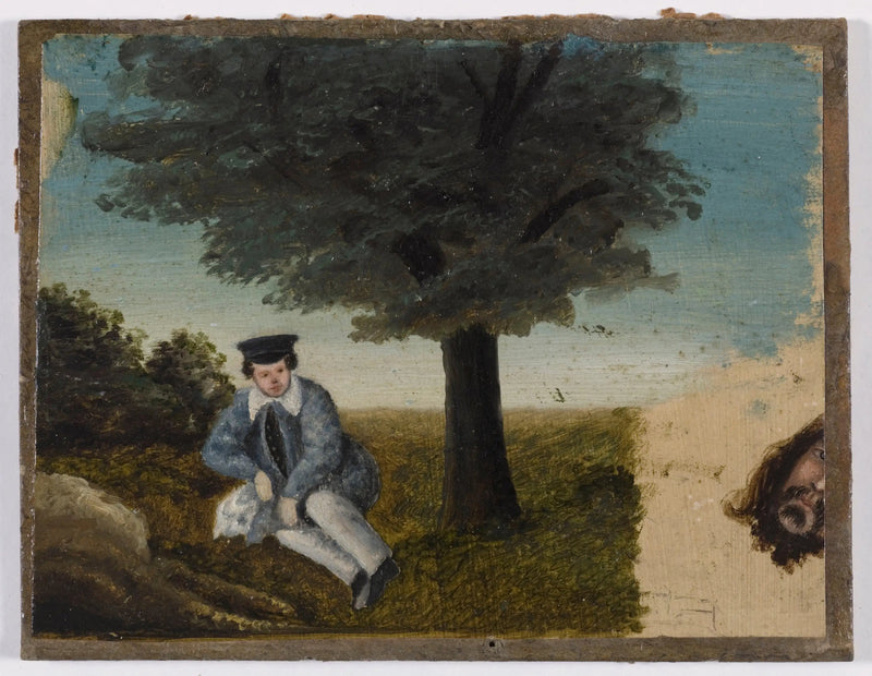 Selvportræt af Gustave Courbet i en alder af fire år ; fragment af skægget hoved - Gustave Courbet