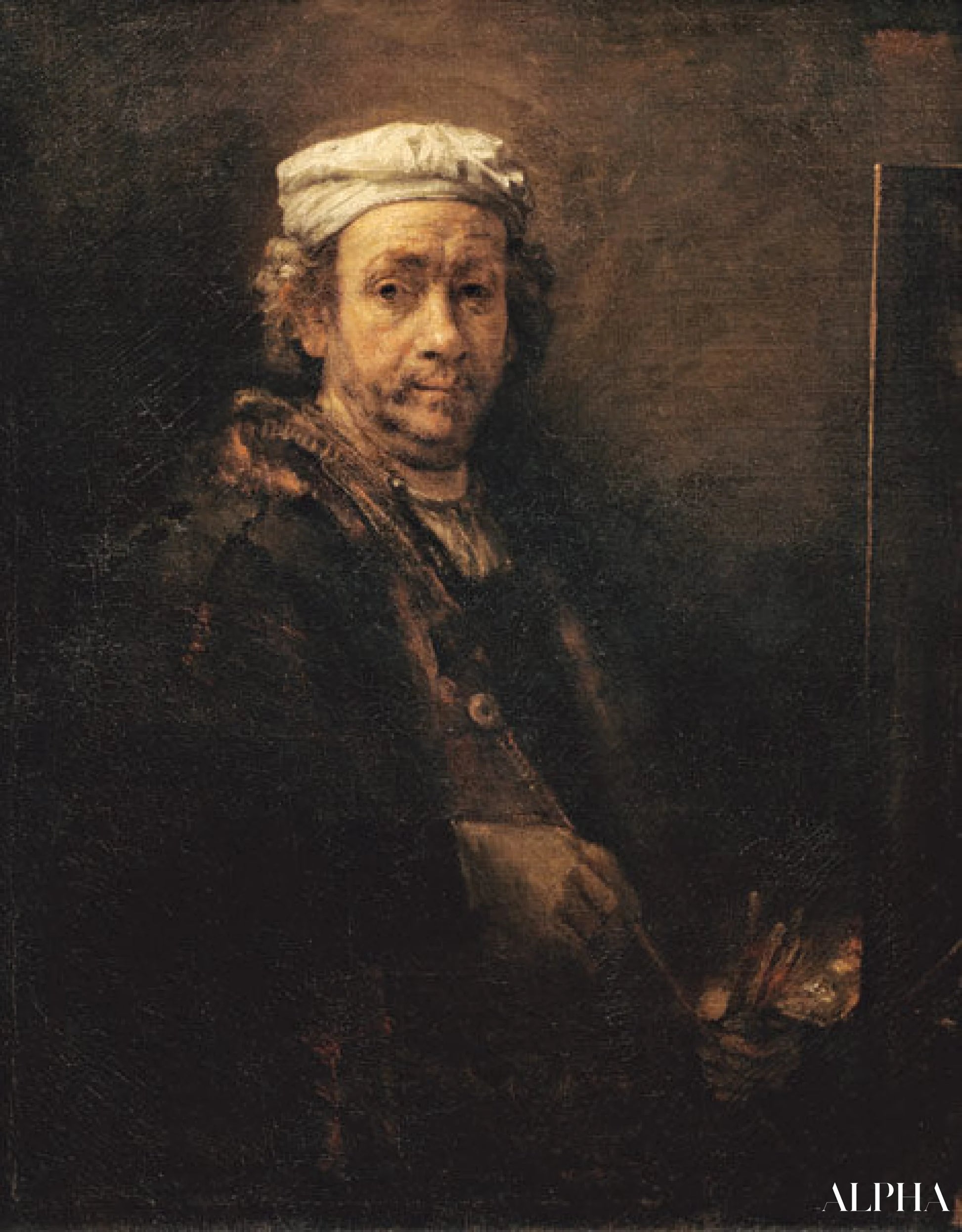 Autoportrait devant le chevalet - Rembrandt van Rijn - Reproductions de tableaux et peintures haut de gamme