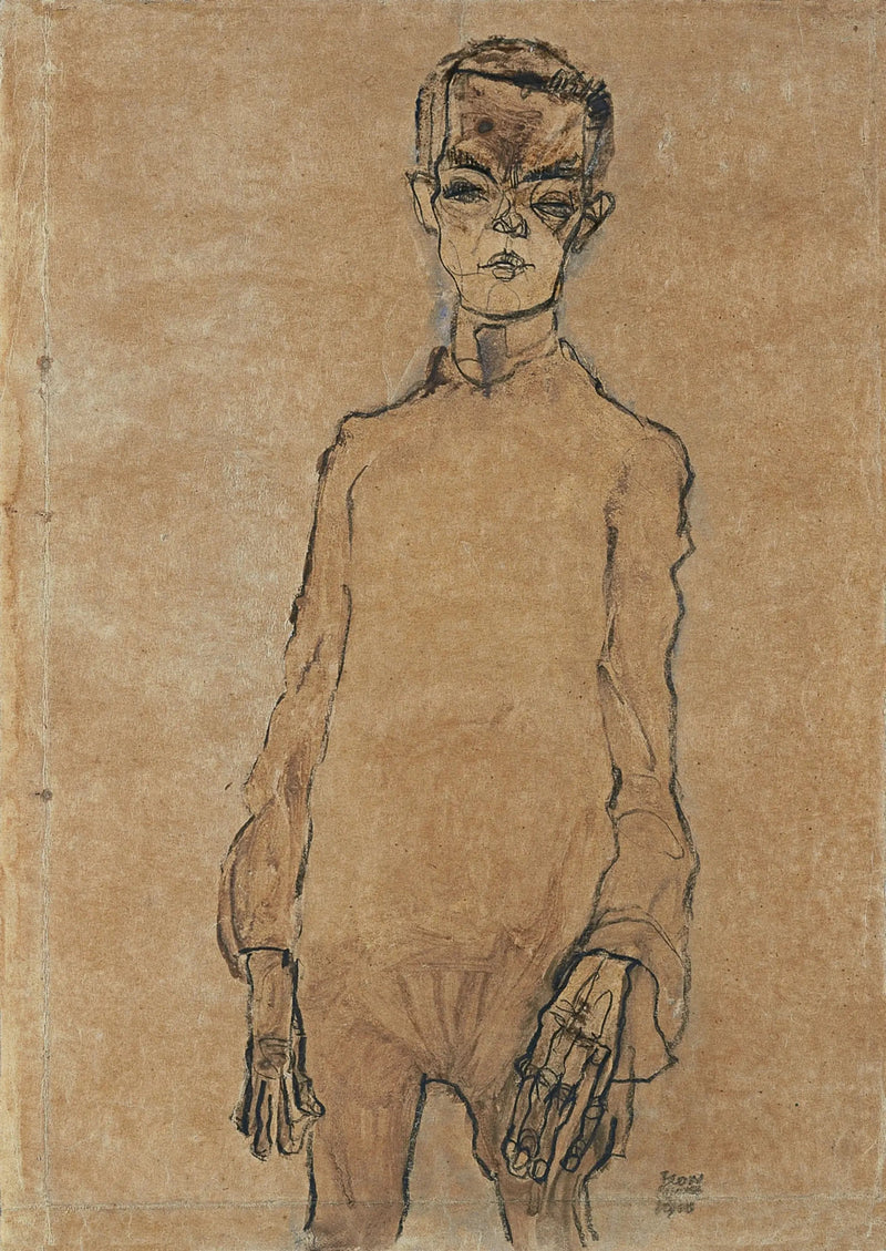 Selvportræt - Egon Schiele