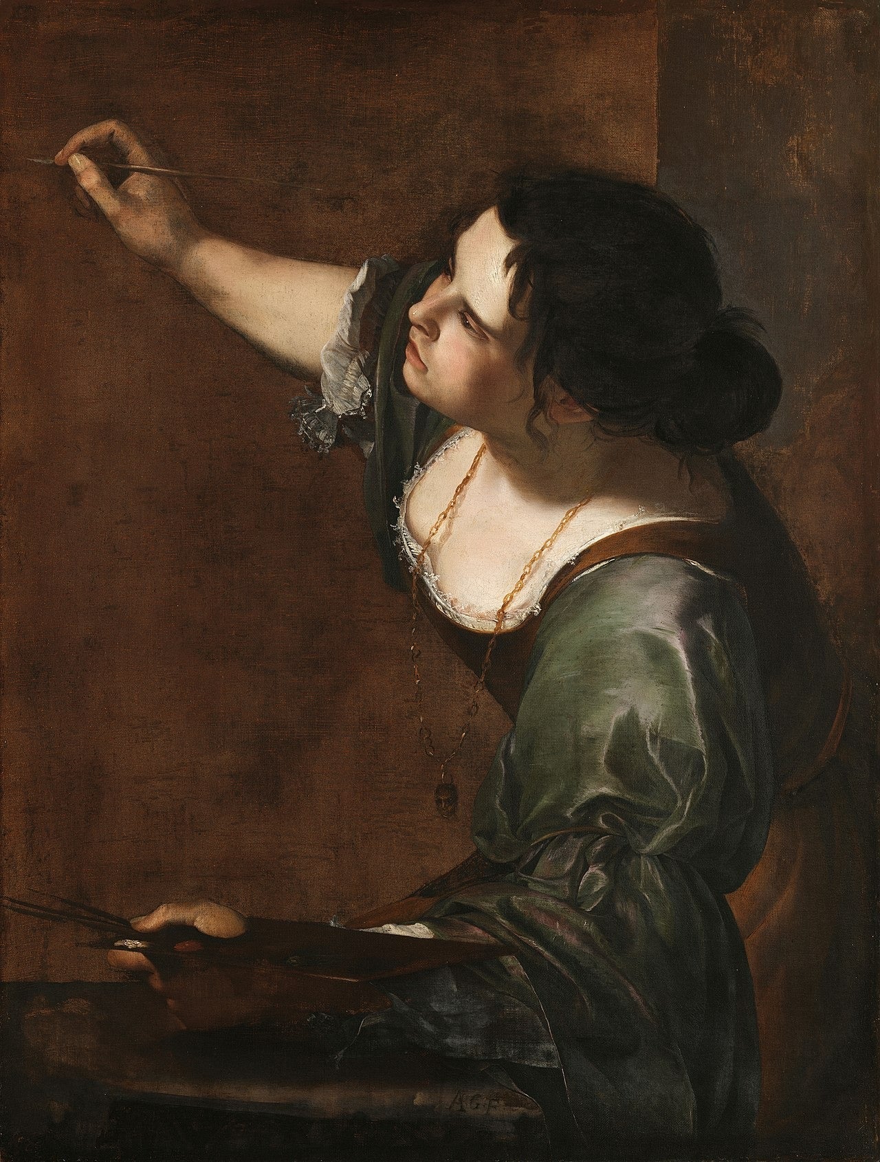 Selvportræt i maleriets allegori - Artemisia Gentileschi