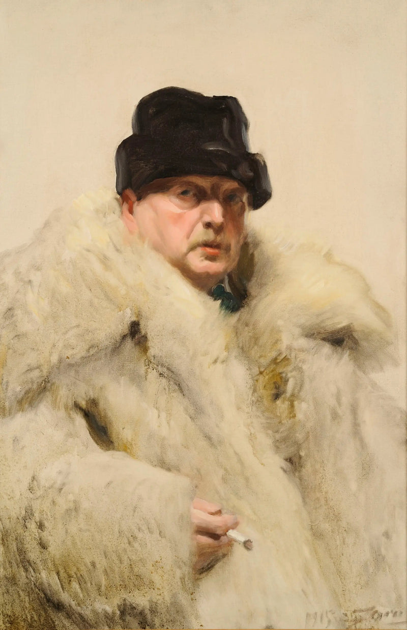 Selvportræt i ulvehud - Anders Zorn