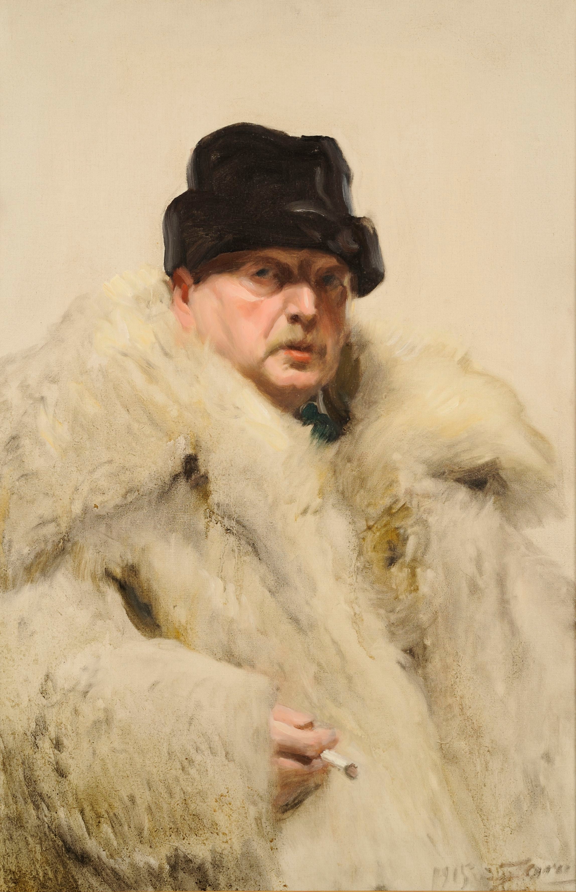 Selvportræt i ulvehud - Anders Zorn