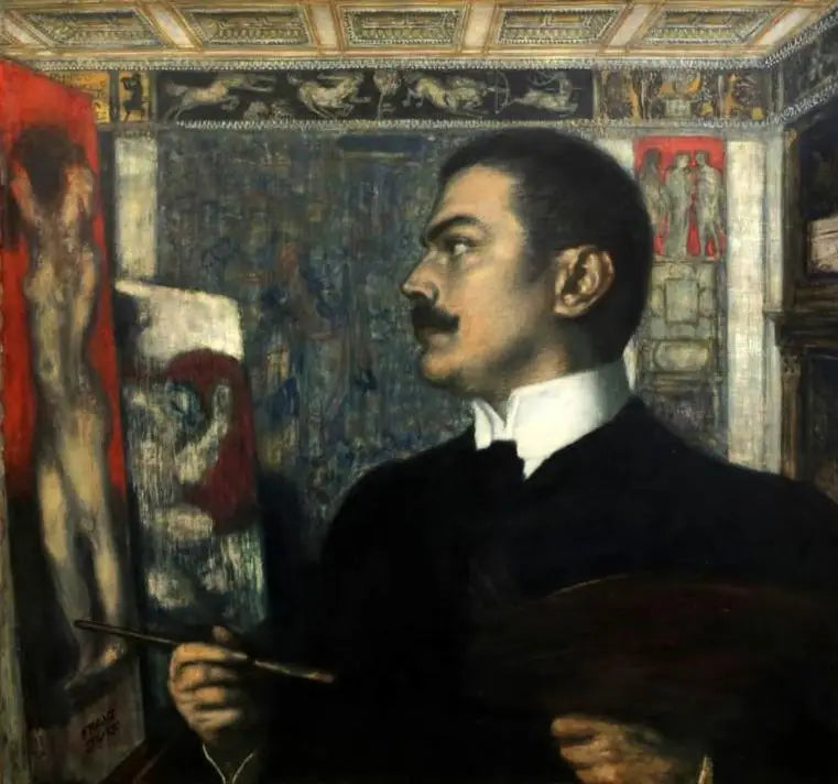 Selvportræt i studio - Franz Von Stuck