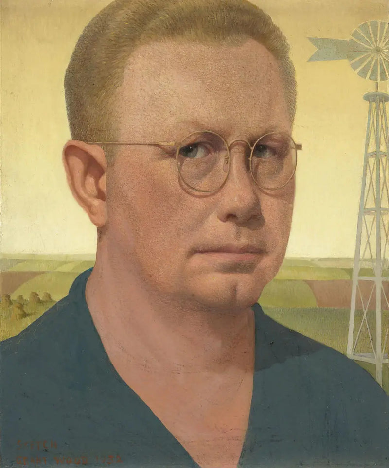 Selvportræt - Grant Wood