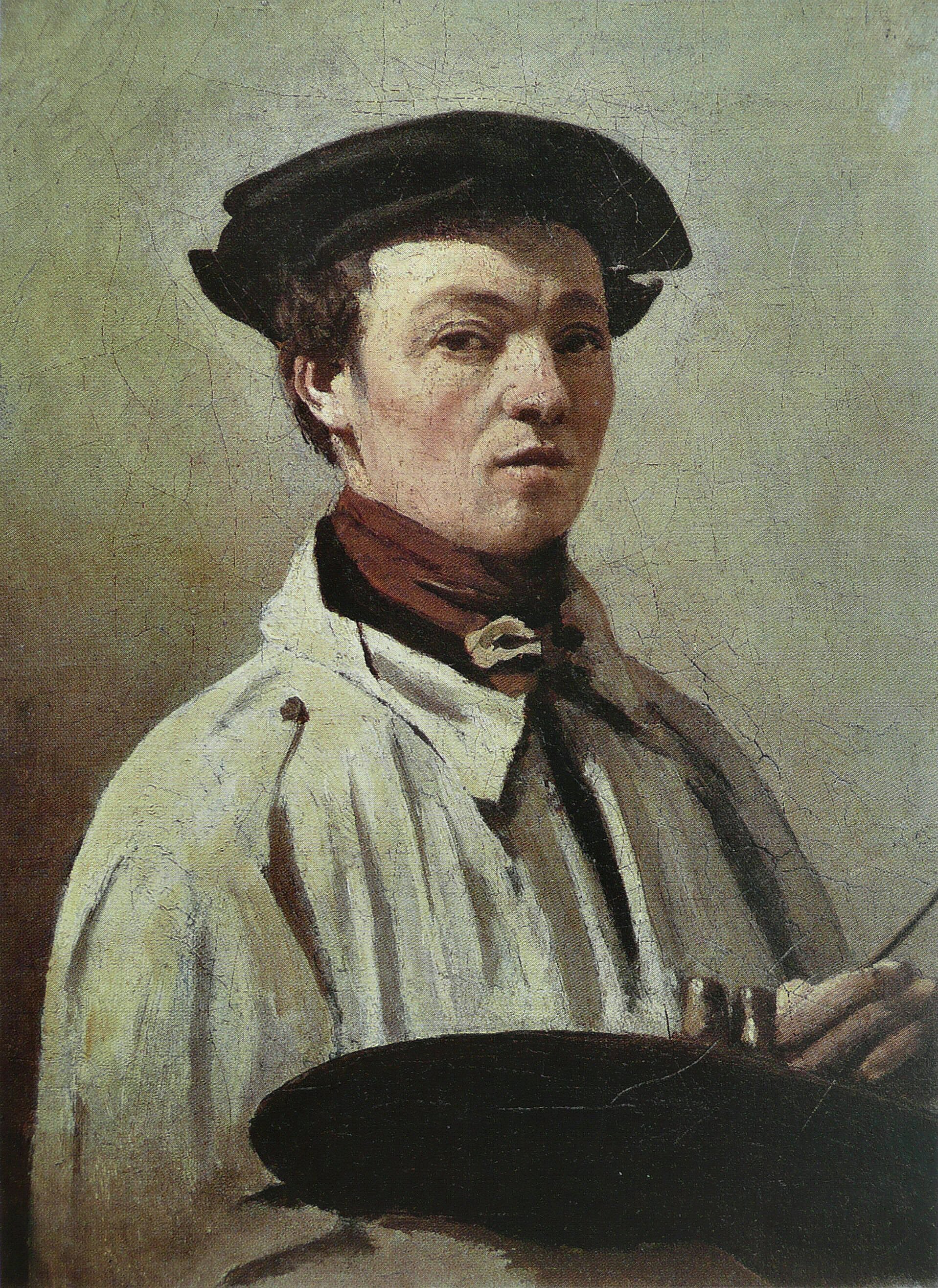 Selvportræt, paletten i hånden - Jean-Baptiste Camille Corot