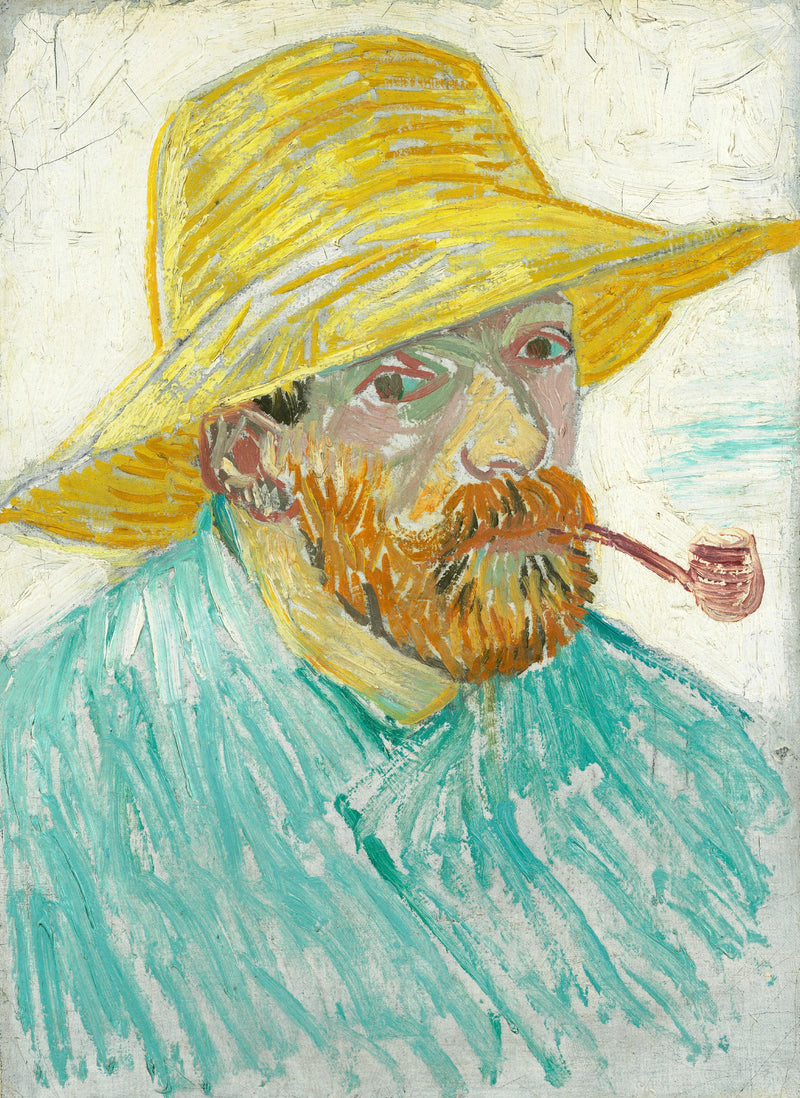 Selvportræt med stråhat og pibe - Vincent van Gogh