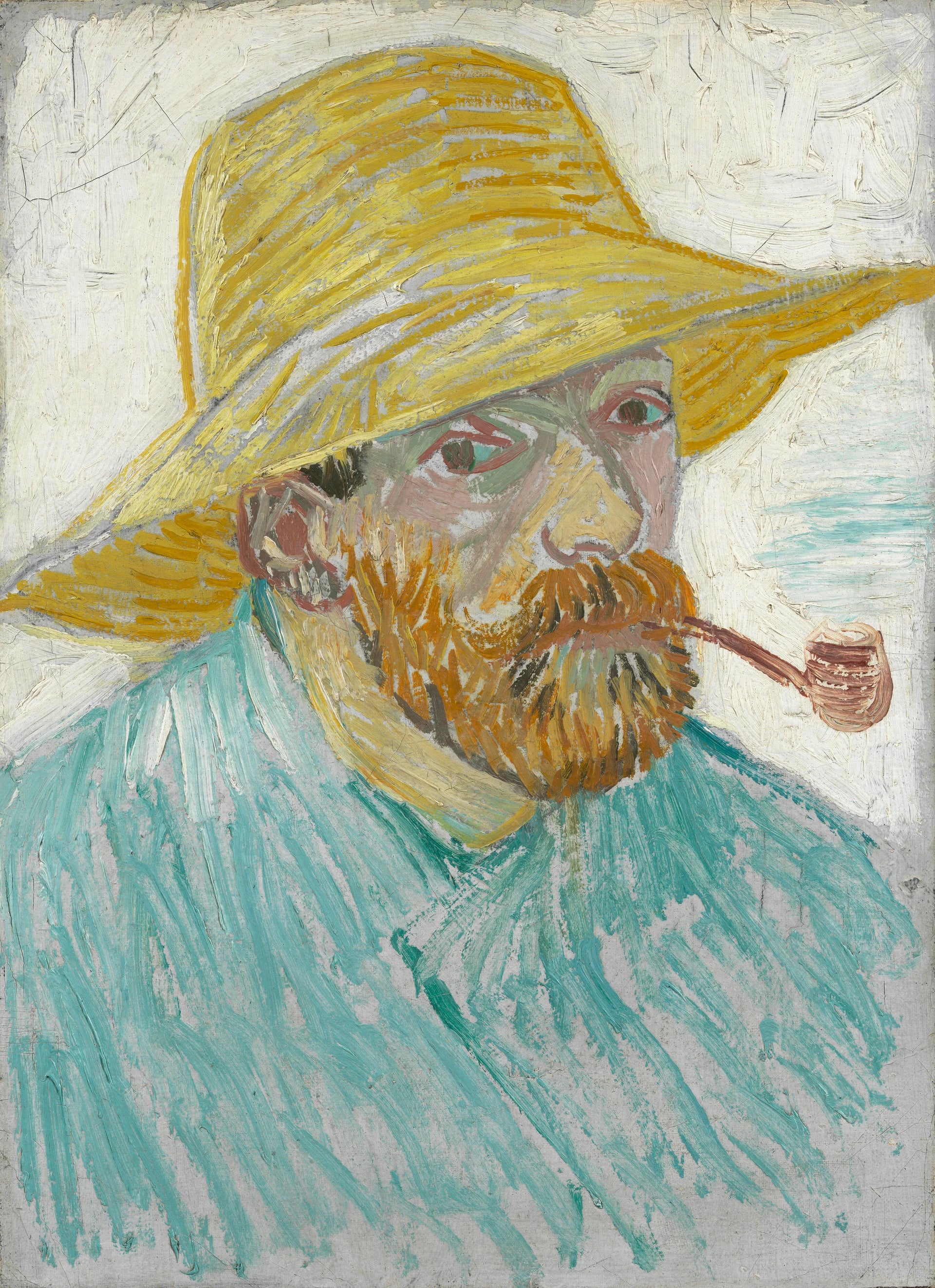 Autoportrait à la pipe et au chapeau de paille, F524 — Vincent van Gogh à Paris en 1887
