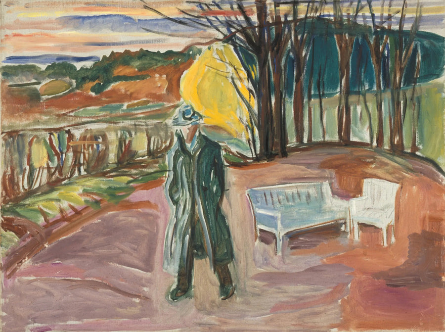Selvportræt nær pergolaen - Edvard Munch