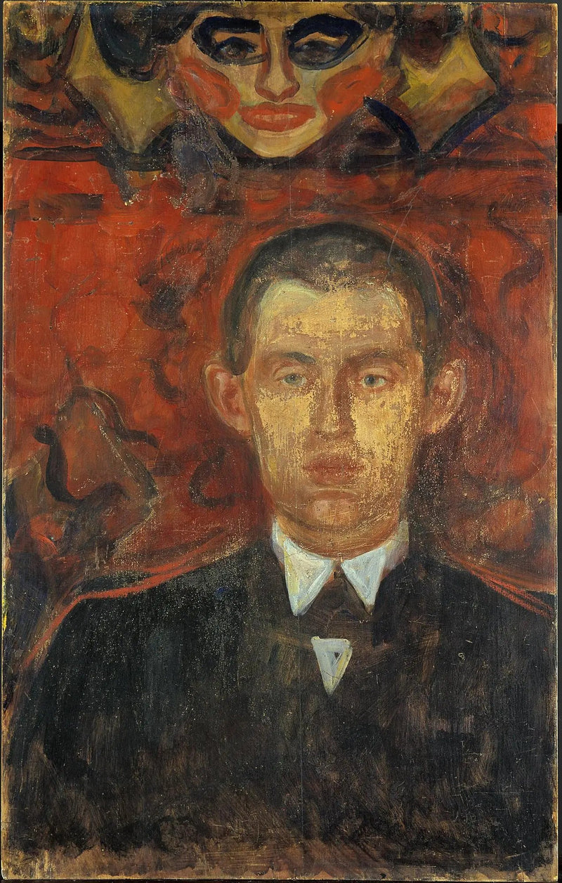 Selvportræt med kvindemaske - Edvard Munch