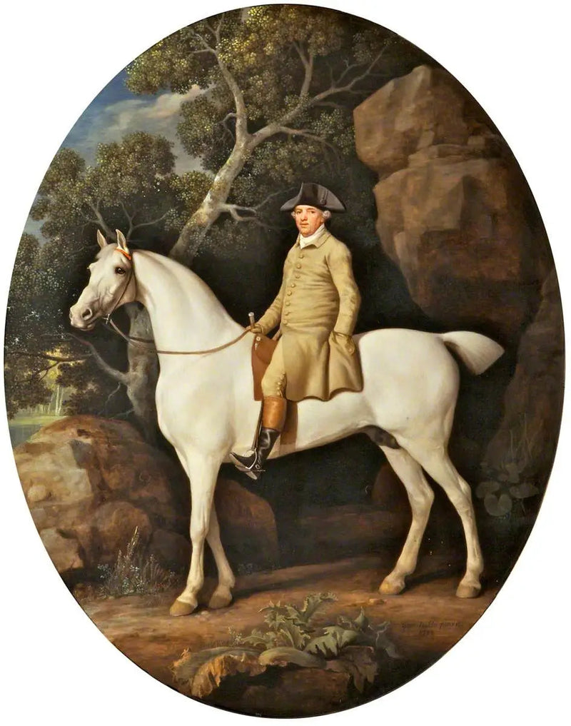 Selvportræt på en hvid jæger - George Stubbs