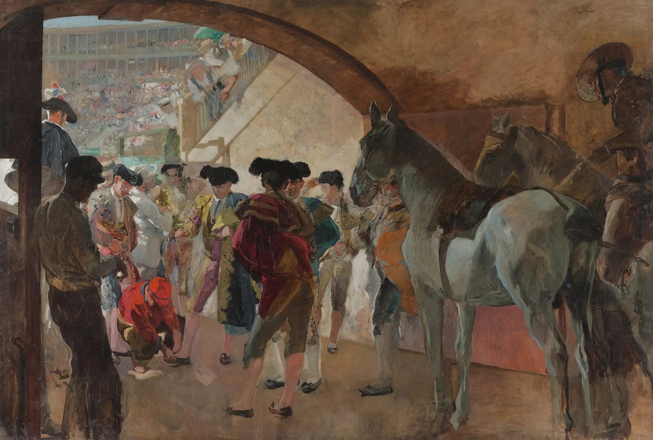 Reproduction du tableau « Avant la corrida - Joaquín Sorolla » par Alpha Reproduction en peinture à l’huile