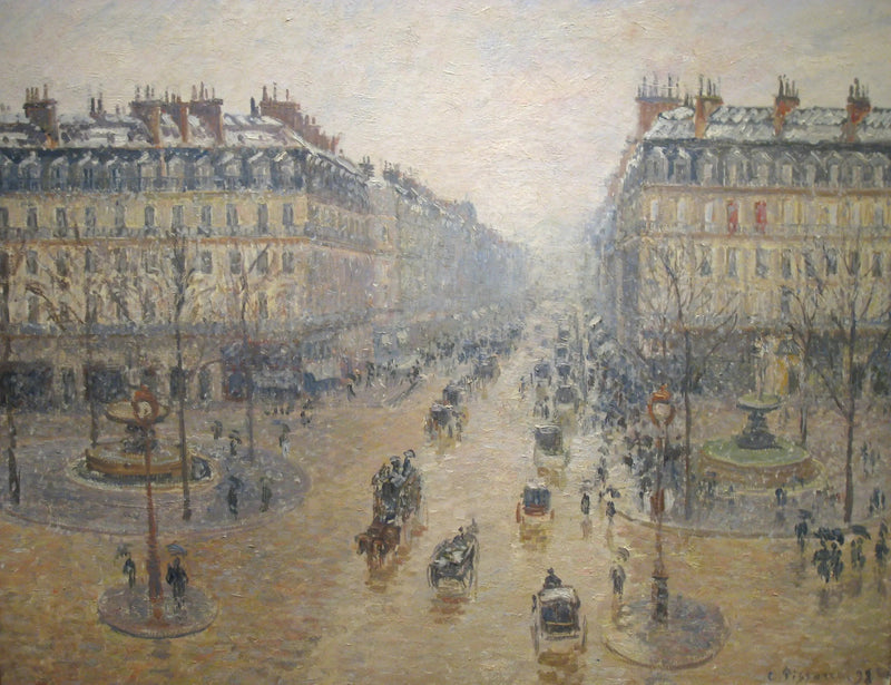 Avenue de l'Opéra, sneeffekt, om morgenen - Camille Pissarro