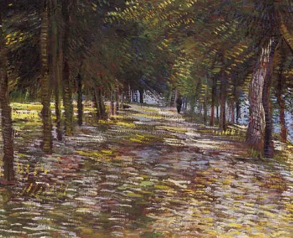 Avenue de Parc Voyer d'Argenson à Asnières - Vincent van Gogh image 1 copie peinte à la main à l’huile