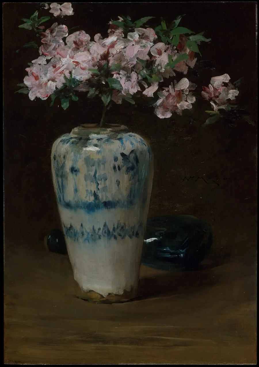 Azalea rosa — Kinesisk vase - William Merritt Chase