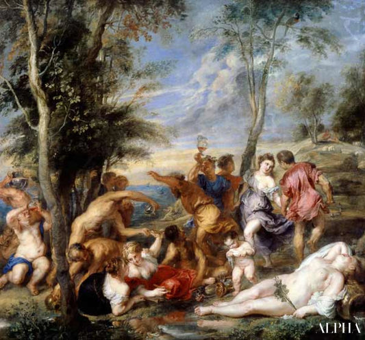 Bacchanale des Andriens af Titian - Peter Paul Rubens - Reproduktioner af malerier og højkvalitets malerier