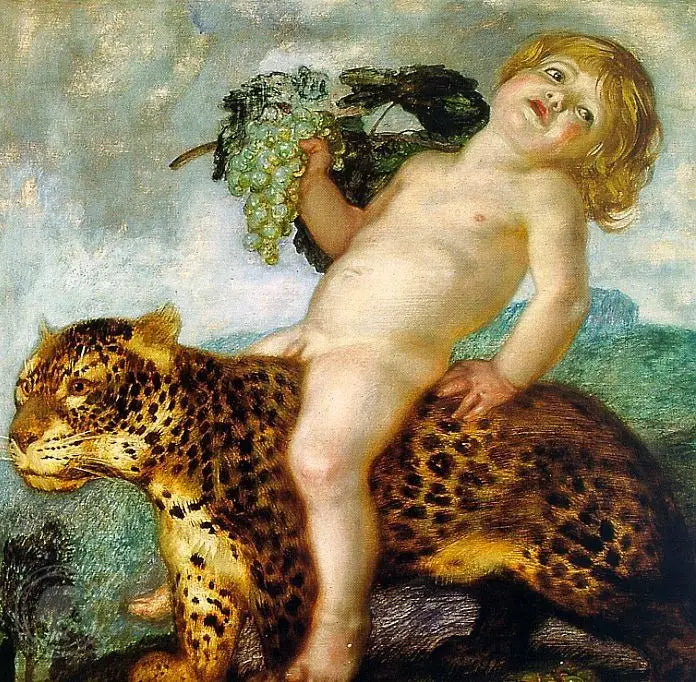 Bacchus Barn Stigende Op på en Panter - Franz Von Stuck
