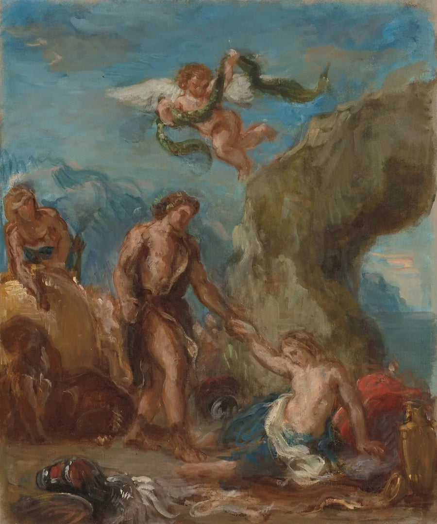 Bacchus og Ariadne (Skitse til « Efteråret » fra « De Fire Årstider ») - Eugène Delacroix