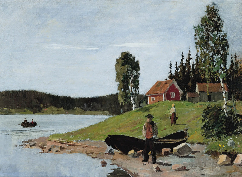 Bølge med skib og hus - Edvard Munch