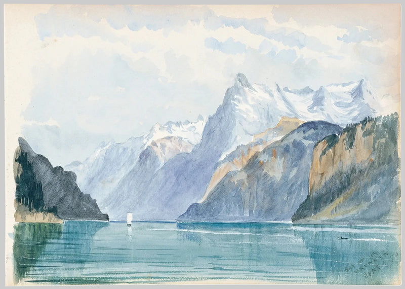 Uri-bugten, Brunnen (skitsebog Schweiz 1870) - John Singer Sargent