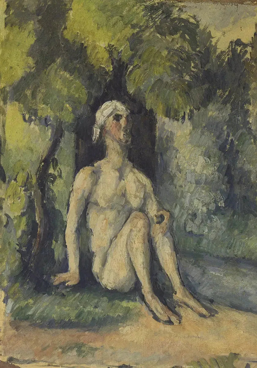 Bader siddende ved vandkanten - Paul Cézanne