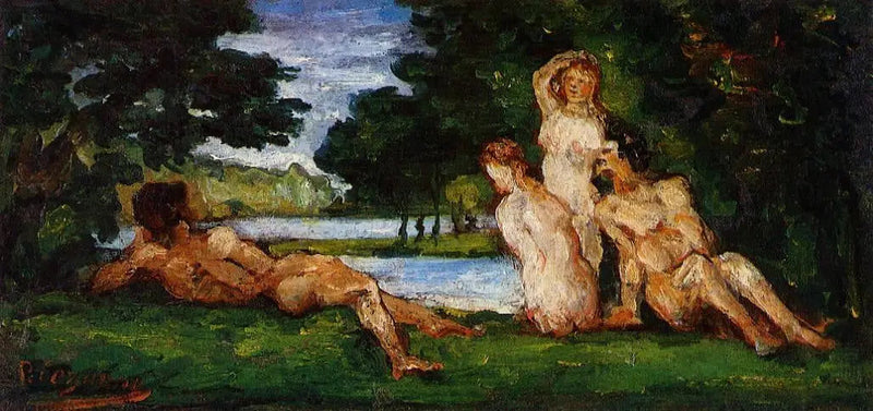 Badende mænd og kvinder - Paul Cézanne