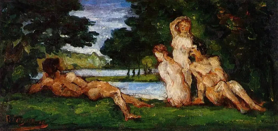 Badende mænd og kvinder - Paul Cézanne