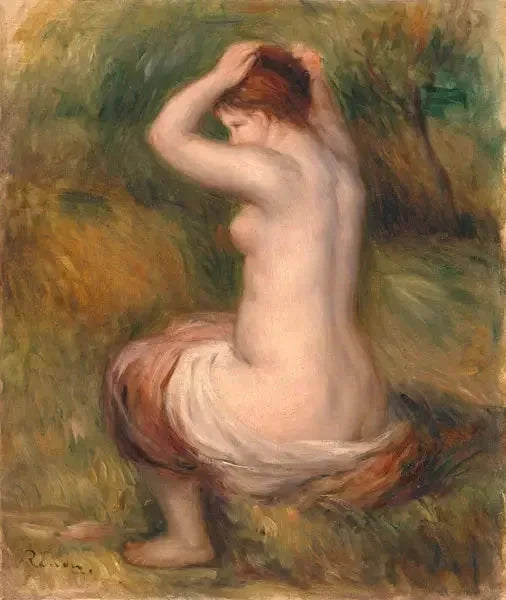 Nu siddende - Pierre-Auguste Renoir