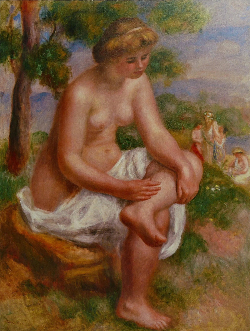 Sidende badende i et landskab, kaldet Eurydice - Pierre-Auguste Renoir