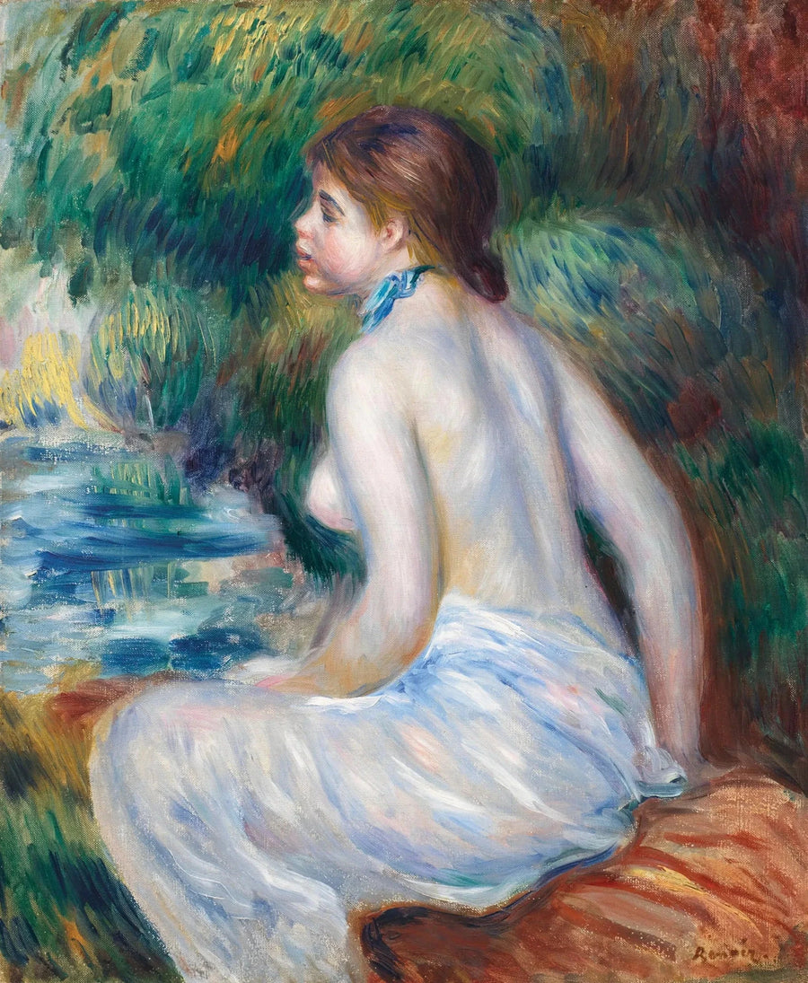 Siddende badende - Pierre-Auguste Renoir
