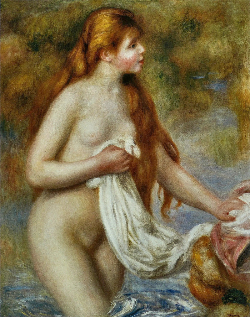 Badende med langt hår - Pierre-Auguste Renoir
