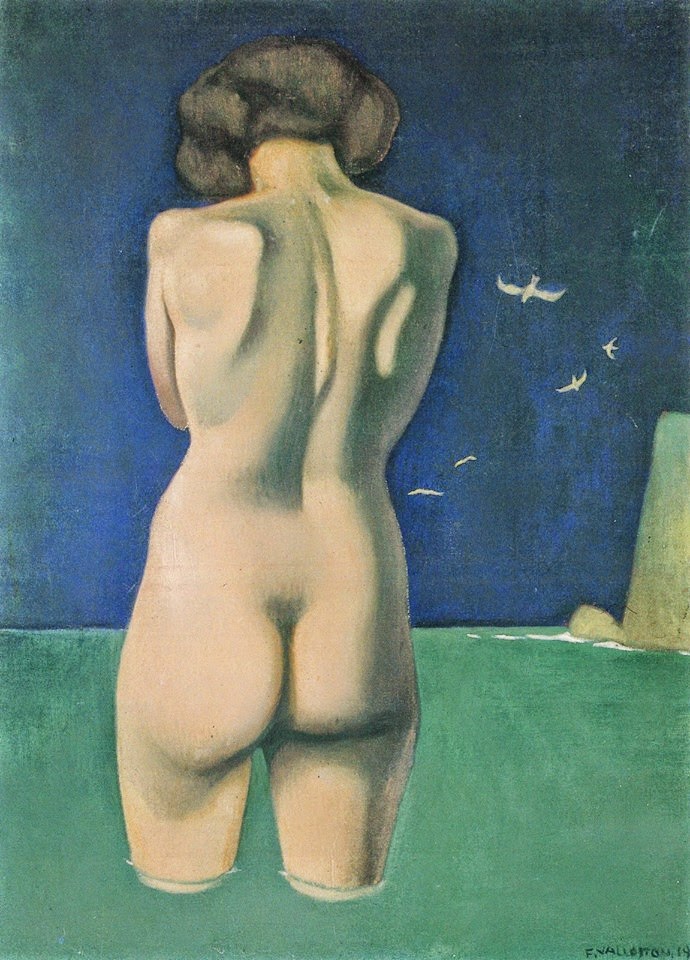Baderinde med fugle - Félix Vallotton