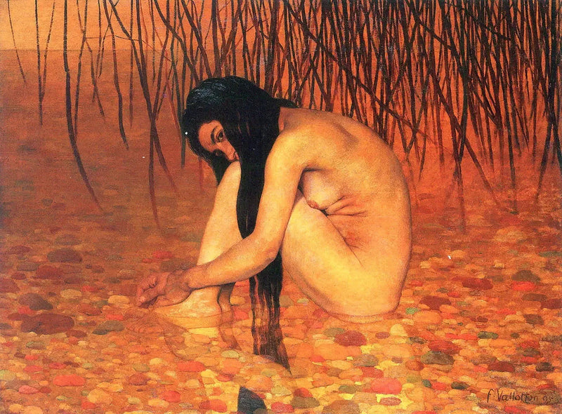 Baderinde ved sivene - Félix Vallotton