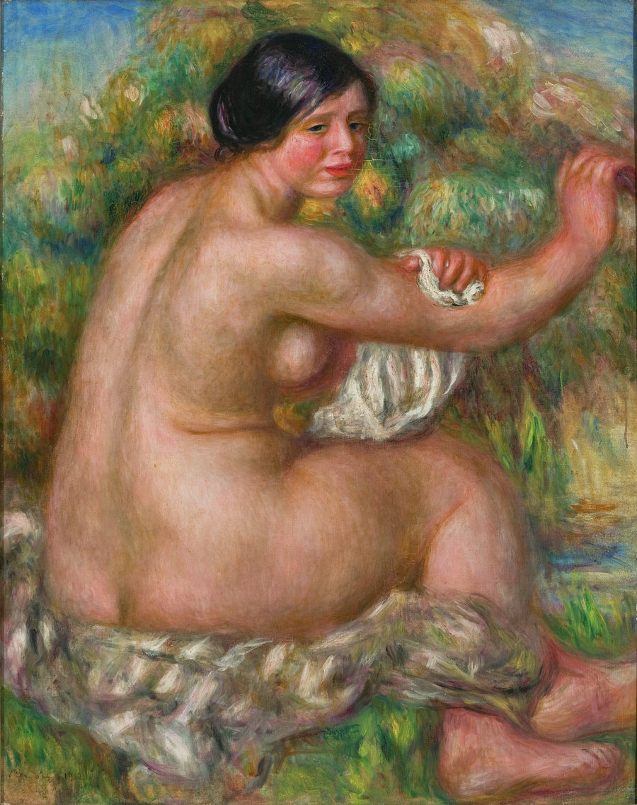 Banhista tørrer sin højre arm - Pierre-Auguste Renoir