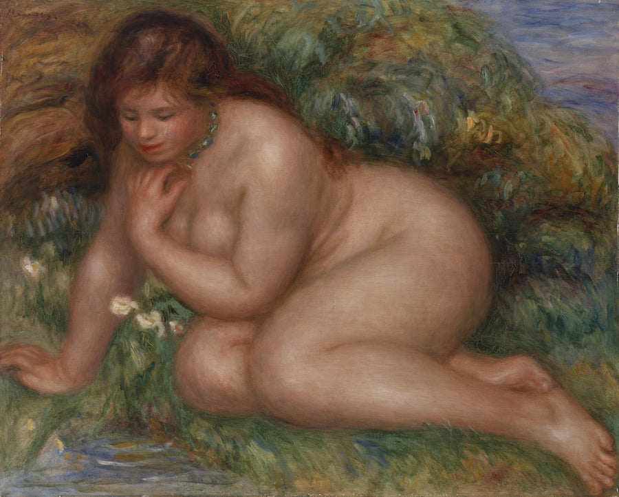Badende kvinde, der ser sig selv i vandet - Pierre-Auguste Renoir