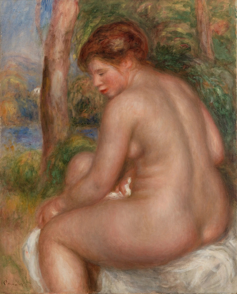Badende set fra tre kvarter - Pierre-Auguste Renoir