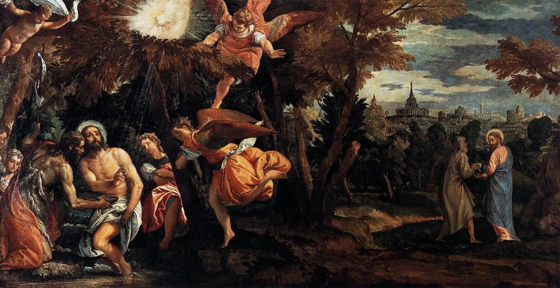 Dåb og fristelse af Kristus - Paul Véronèse