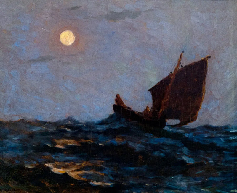 Fiskerbåd i tåge - Henri Le Sidaner