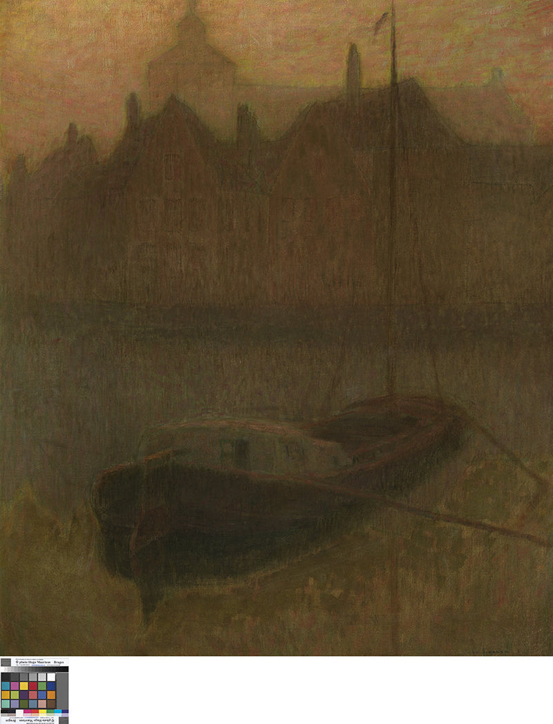 Båd på kanalen (morgen) - Henri Le Sidaner