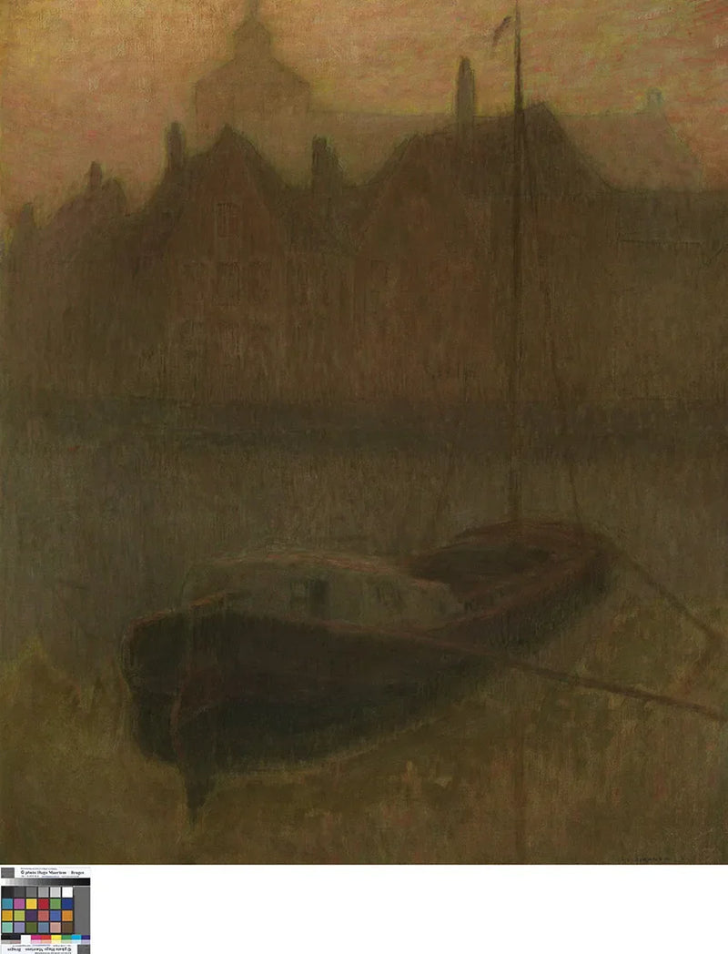 Båd på kanalen (morgen) - Henri Le Sidaner