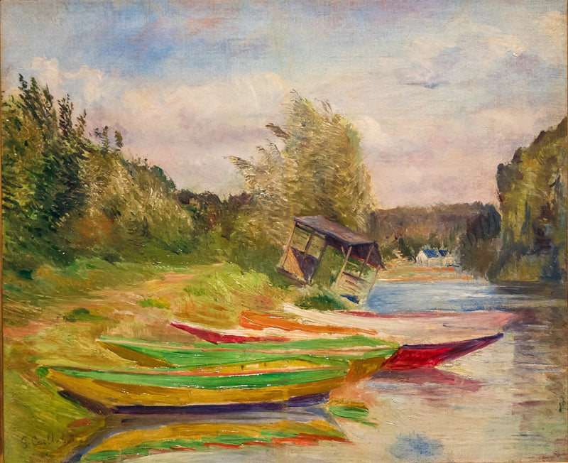 Både og hytte, Seine bred - Gustave Caillebotte