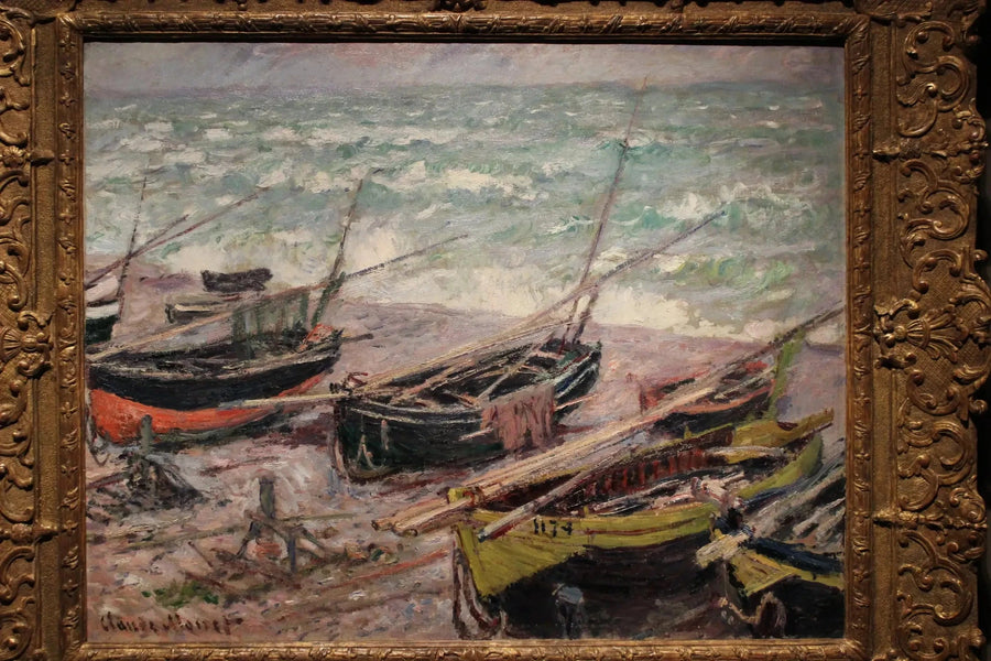 Fiskerbåde i Étretat W1028 - Claude Monet