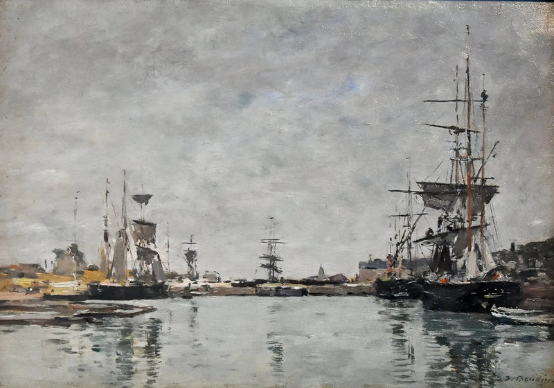 Deauville bassin grå himmel - Eugène Boudin