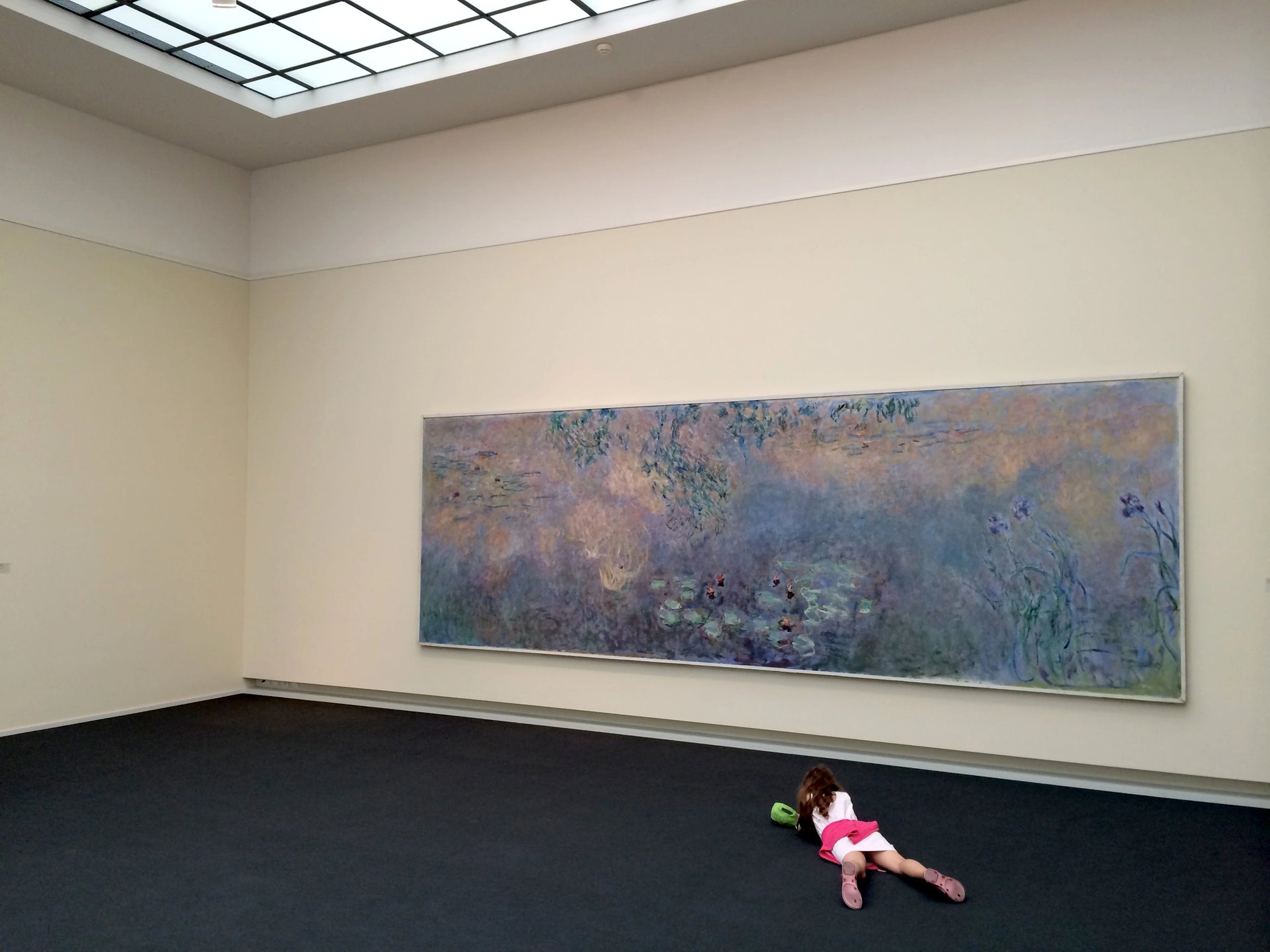 Le Bassin aux nymphéas avec iris photographié au Kunsthaus Zürich – vue rapprochée réelle
