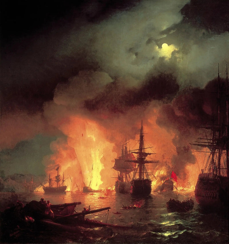 Slaget ved Tchesmé - Ivan Aïvazovski