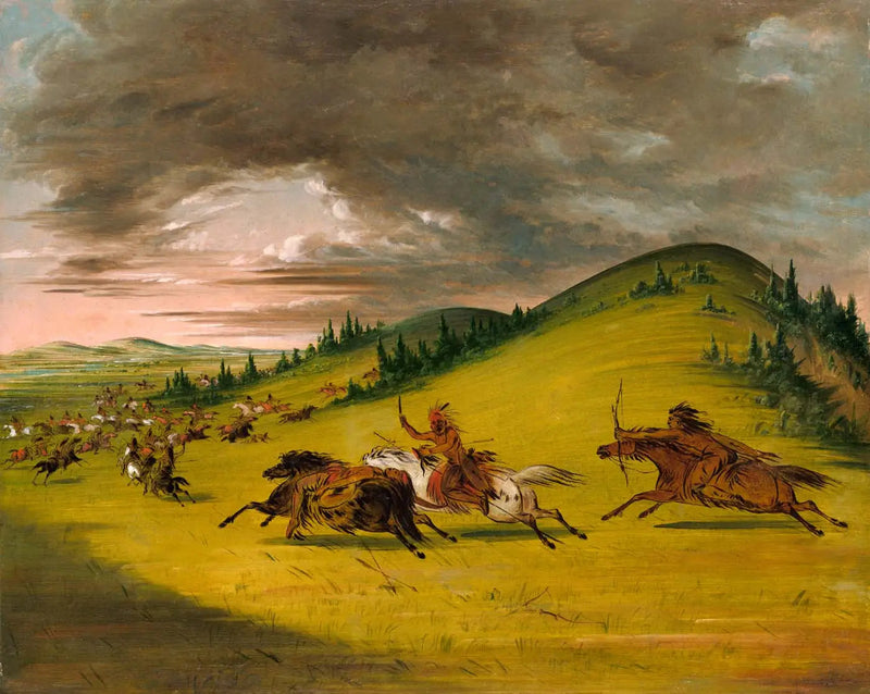 Bataille entre Sioux og Sac og Fox - George Catlin