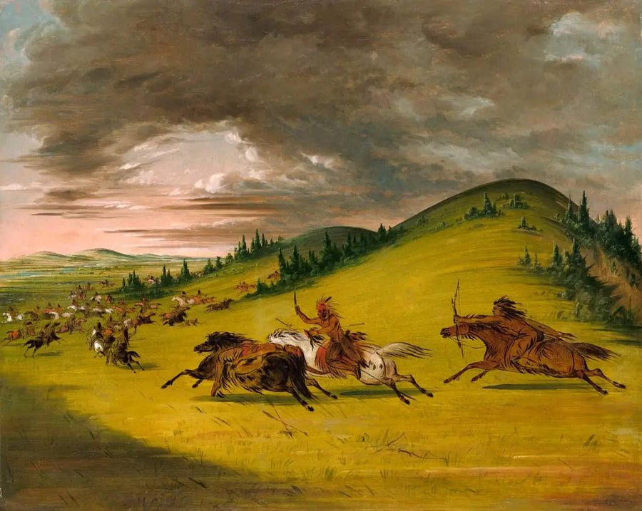 Bataille entre Sioux og Sac og Fox - George Catlin