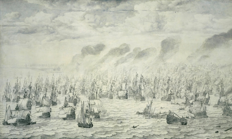 La bataille navale de Terheide - Willem Van de Velde l'Ancien