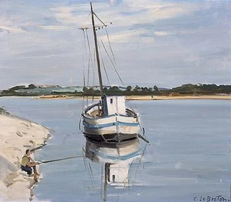 Hvid båd på Loire - Jules Breton