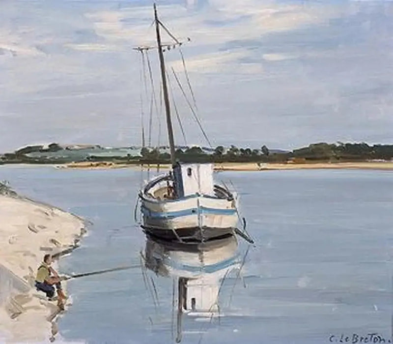 Hvid båd på Loire - Jules Breton
