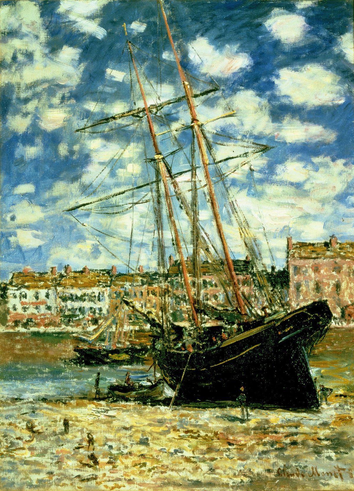 Båd lagt ned ved lavvande - Claude Monet